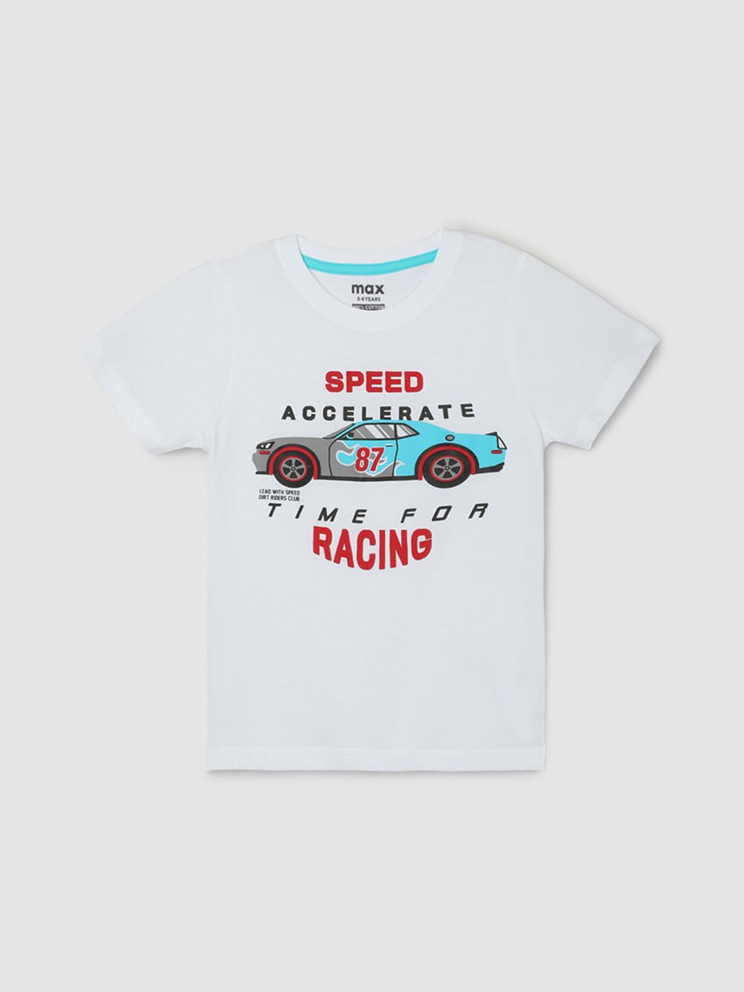 

max Boys Typography Printed Applique T-shirt, White