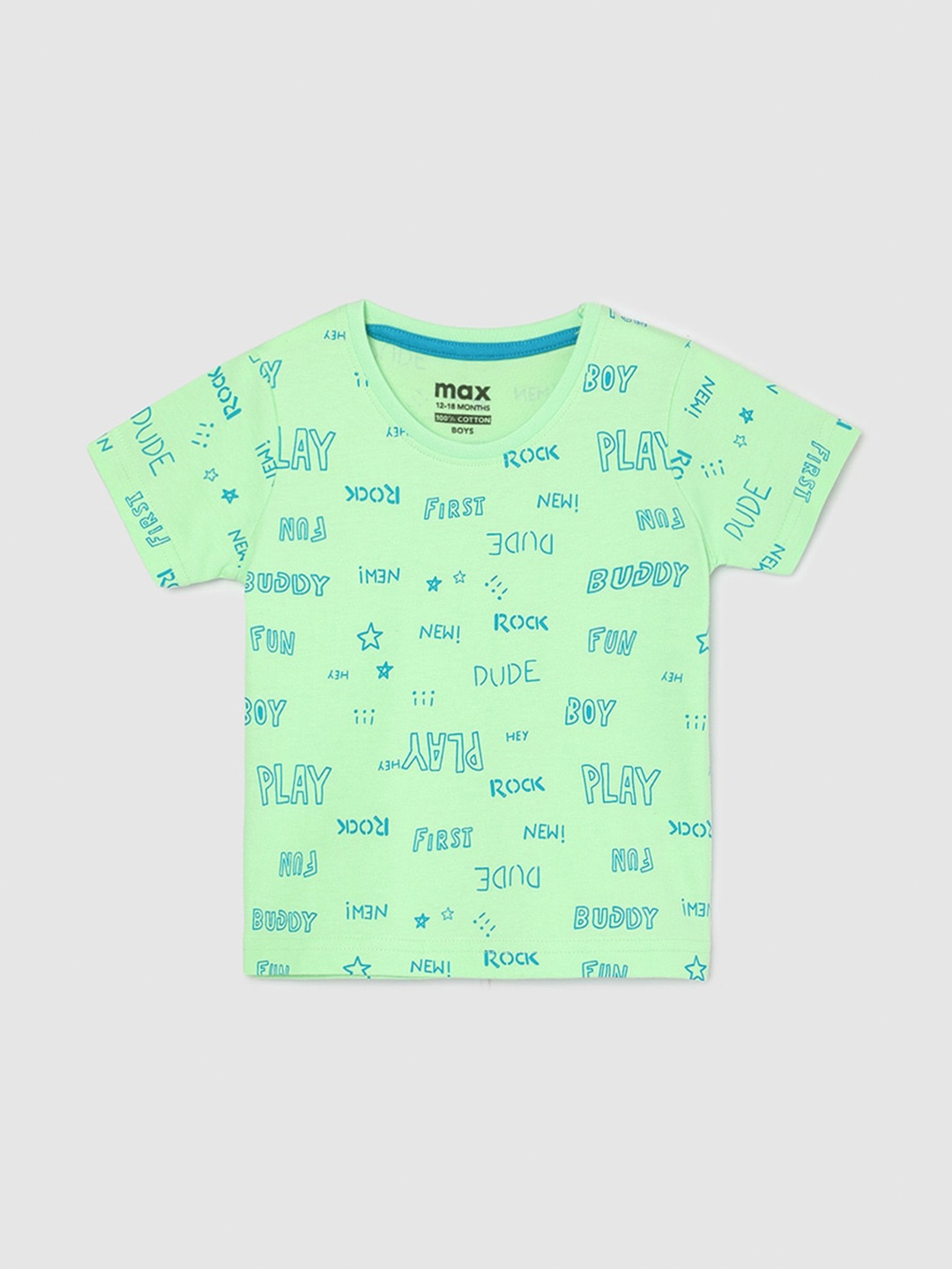

max Boys Printed Pockets T-shirt, Green