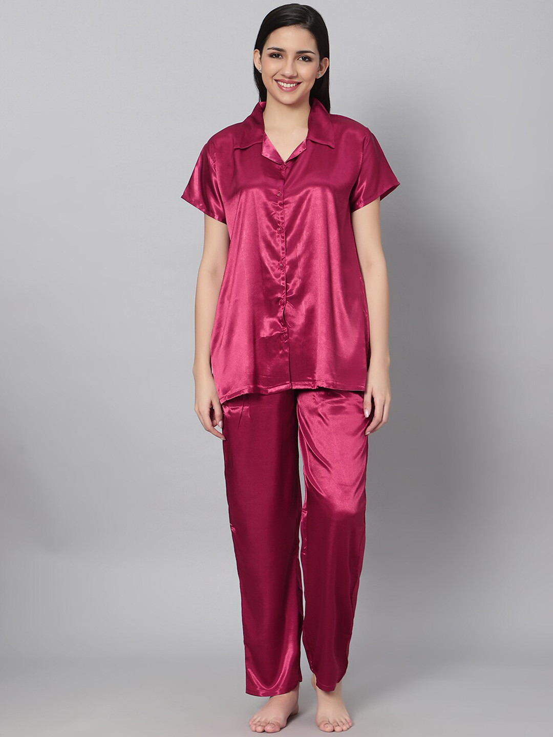 

QUIRA Satin Night suit, Pink