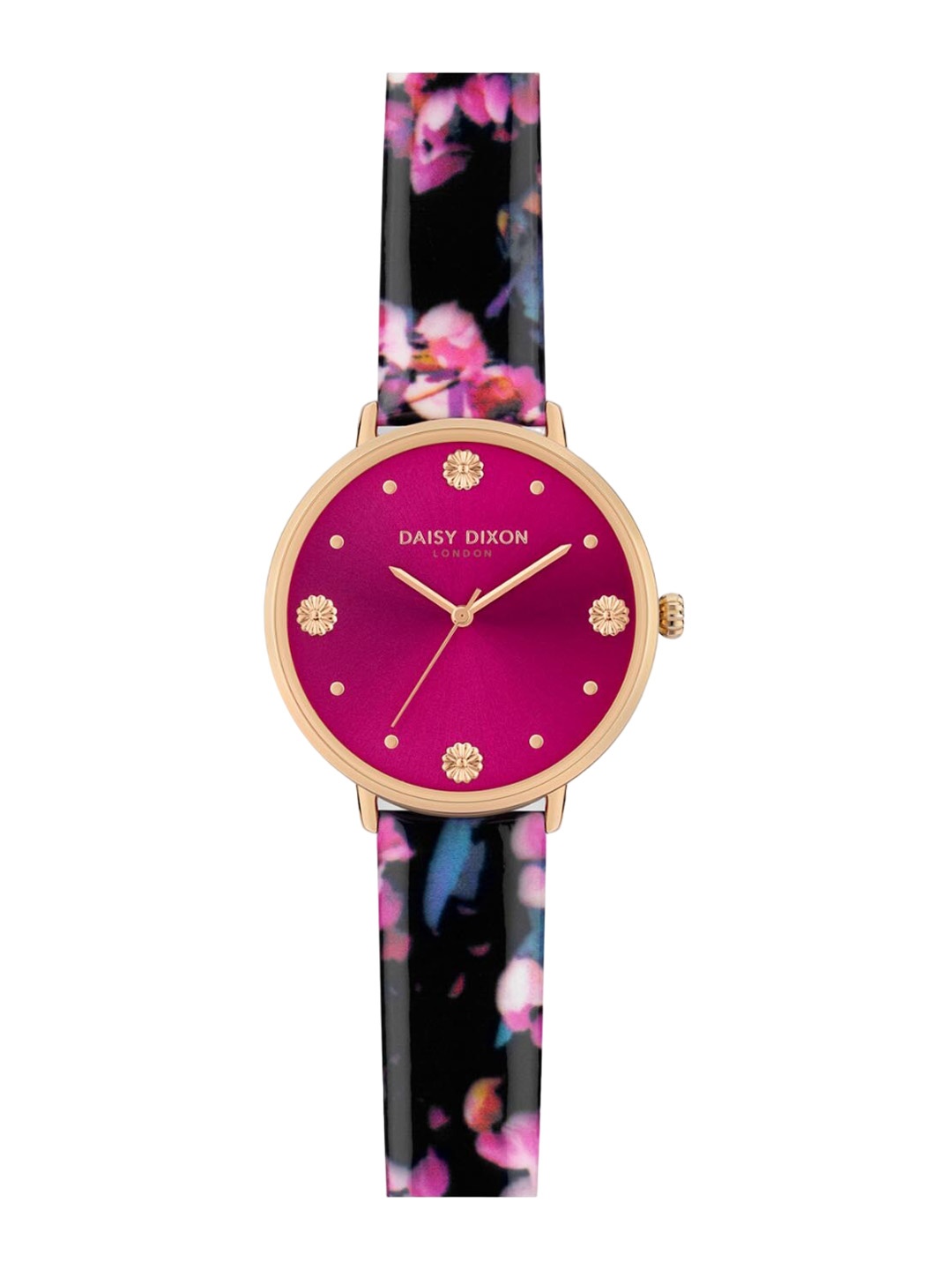 

Daisy Dixon Women Embellished Dial & Leather Straps Analogue Watch DD116BP, Pink