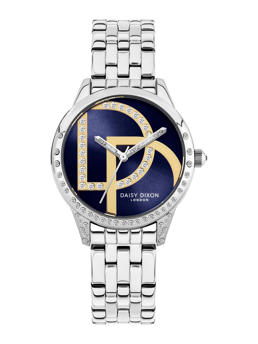 

Daisy Dixon Women Printed Dial & Stainless Steel Bracelet Style Straps Analogue Watch DD105SM, Blue