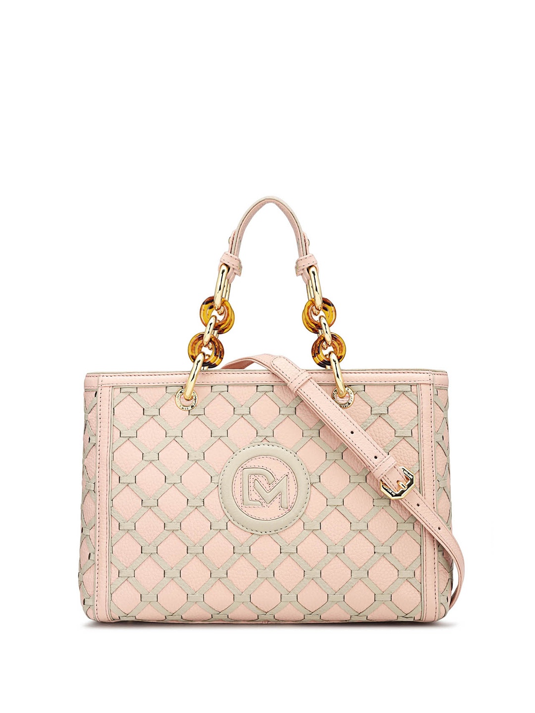 

Da Milano Leather Structured Handheld Bag, Pink