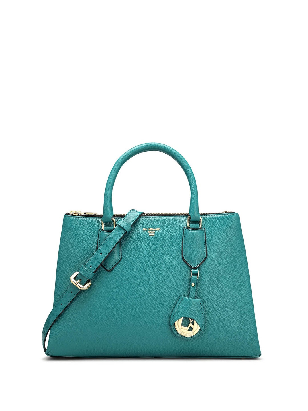 

Da Milano Leather Structured Handheld Bag, Green