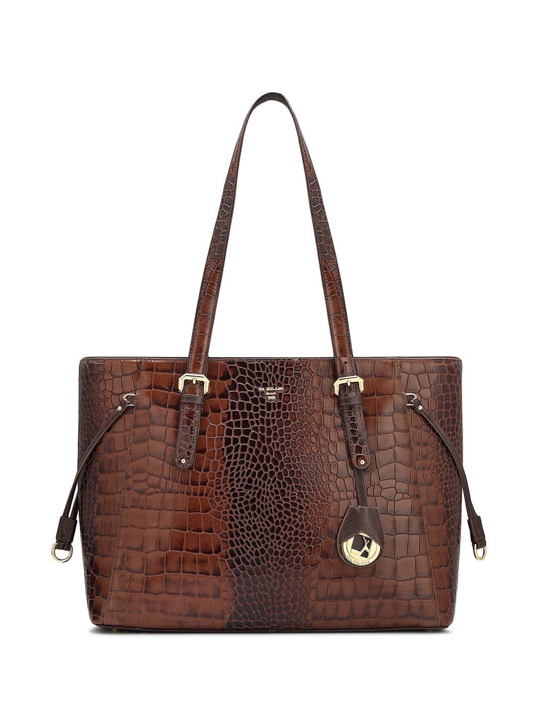 

Da Milano Animal Textured Leather Swagger Shoulder Bag, Brown