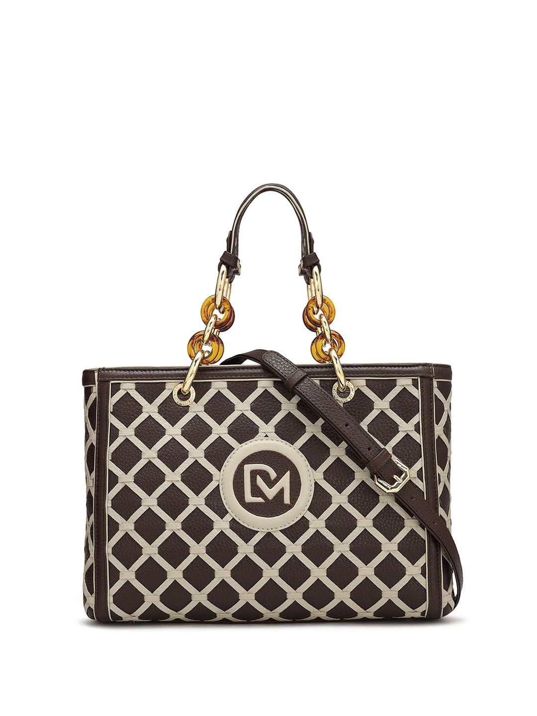 

Da Milano Leather Structured Handheld Bag, Brown