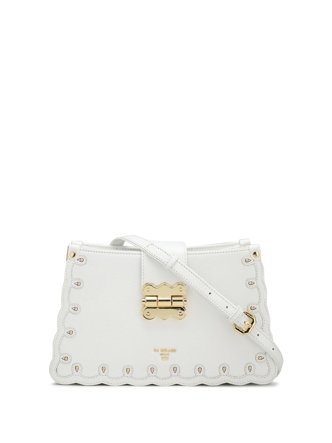 

Da Milano Leather Structured Sling Bag, White