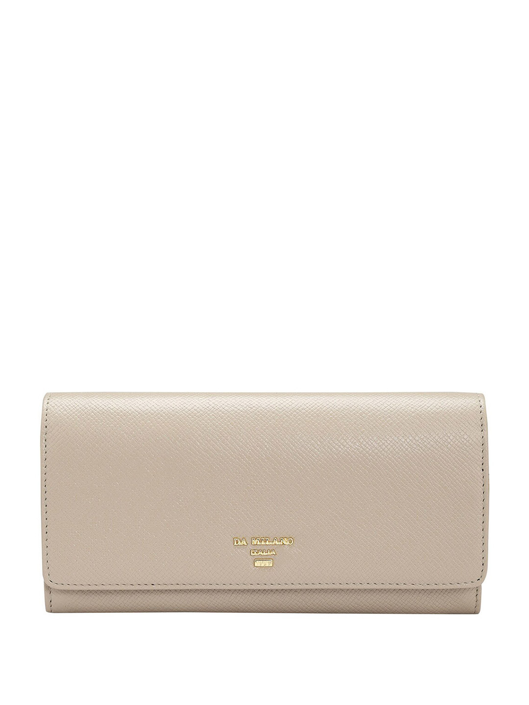 

Da Milano Men Textured Leather Two Fold Wallet, White