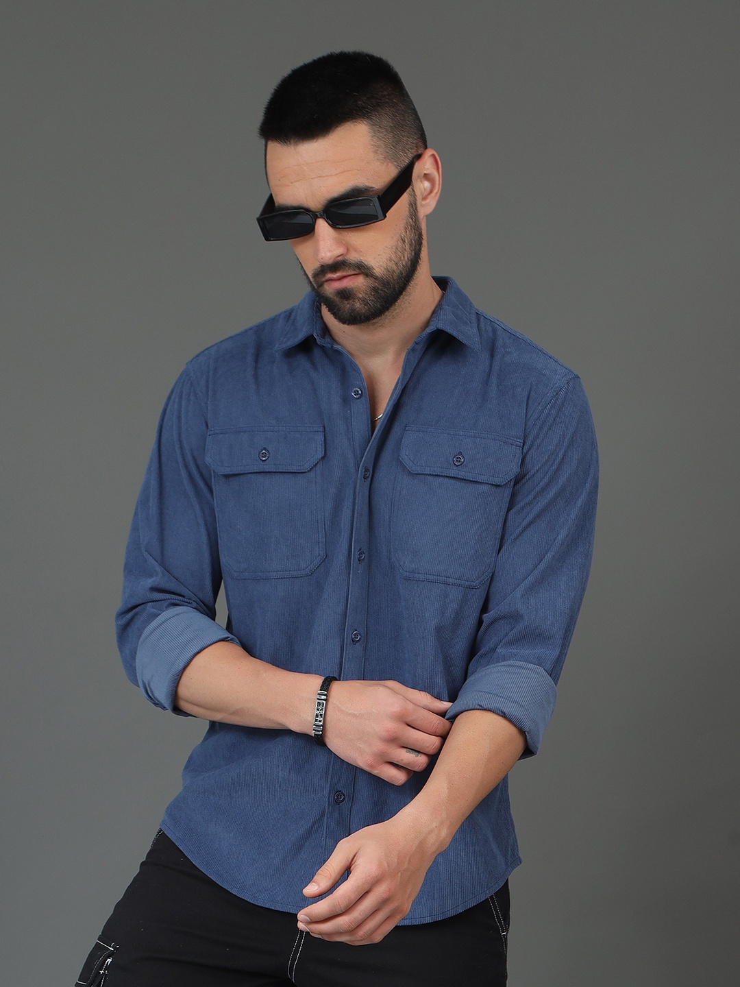 

HERE&NOW Men Opaque Casual Shirt, Blue