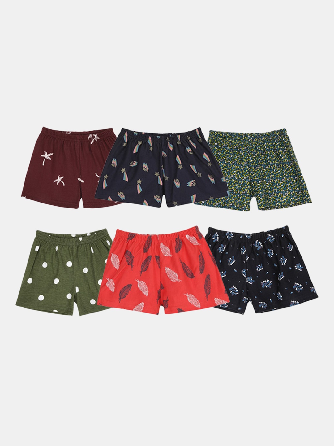 

Kryptic Girls Pack Of 6 Printed Assorted Boy Shorts Briefs