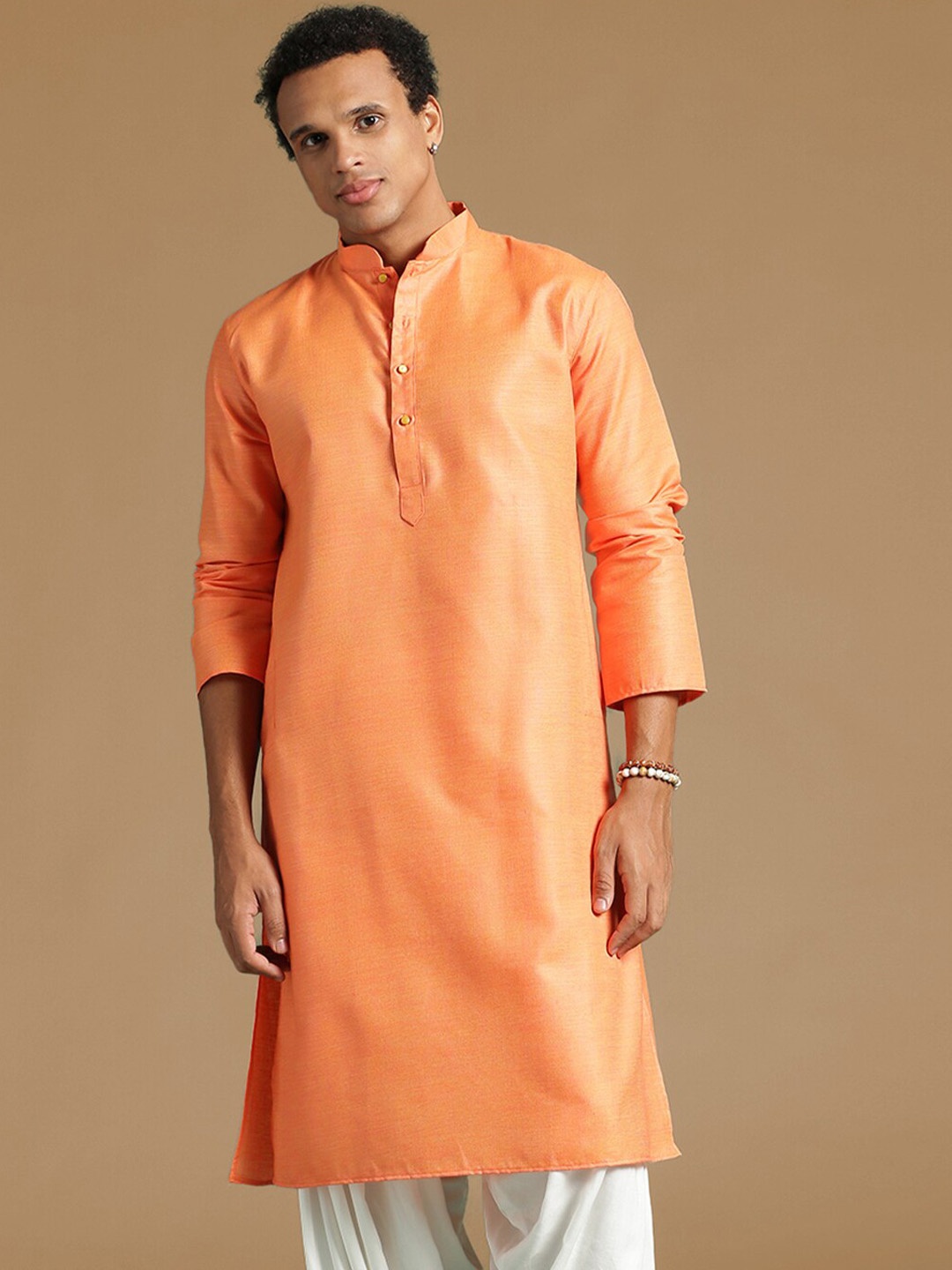 

Sanwara Men Thread Work Summer Sheers Kurta, Orange