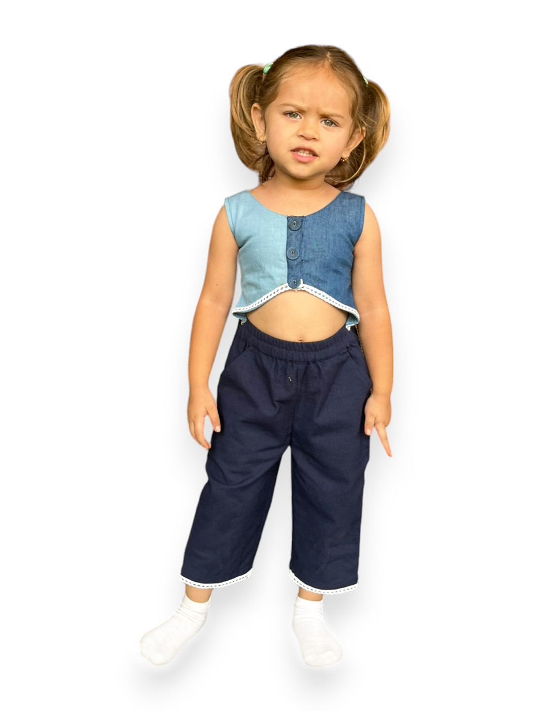 

BAESD Self Design Girls Basic Jumpsuit, Blue