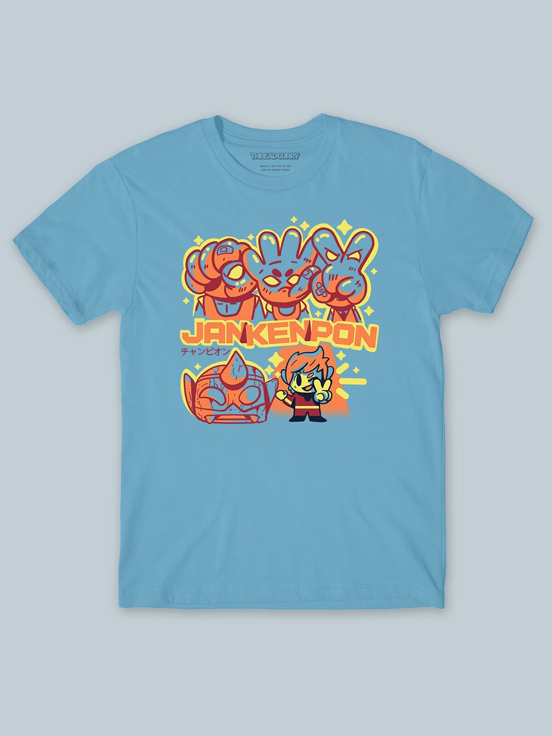 

THREADCURRY Boys Printed Applique T-shirt, Blue