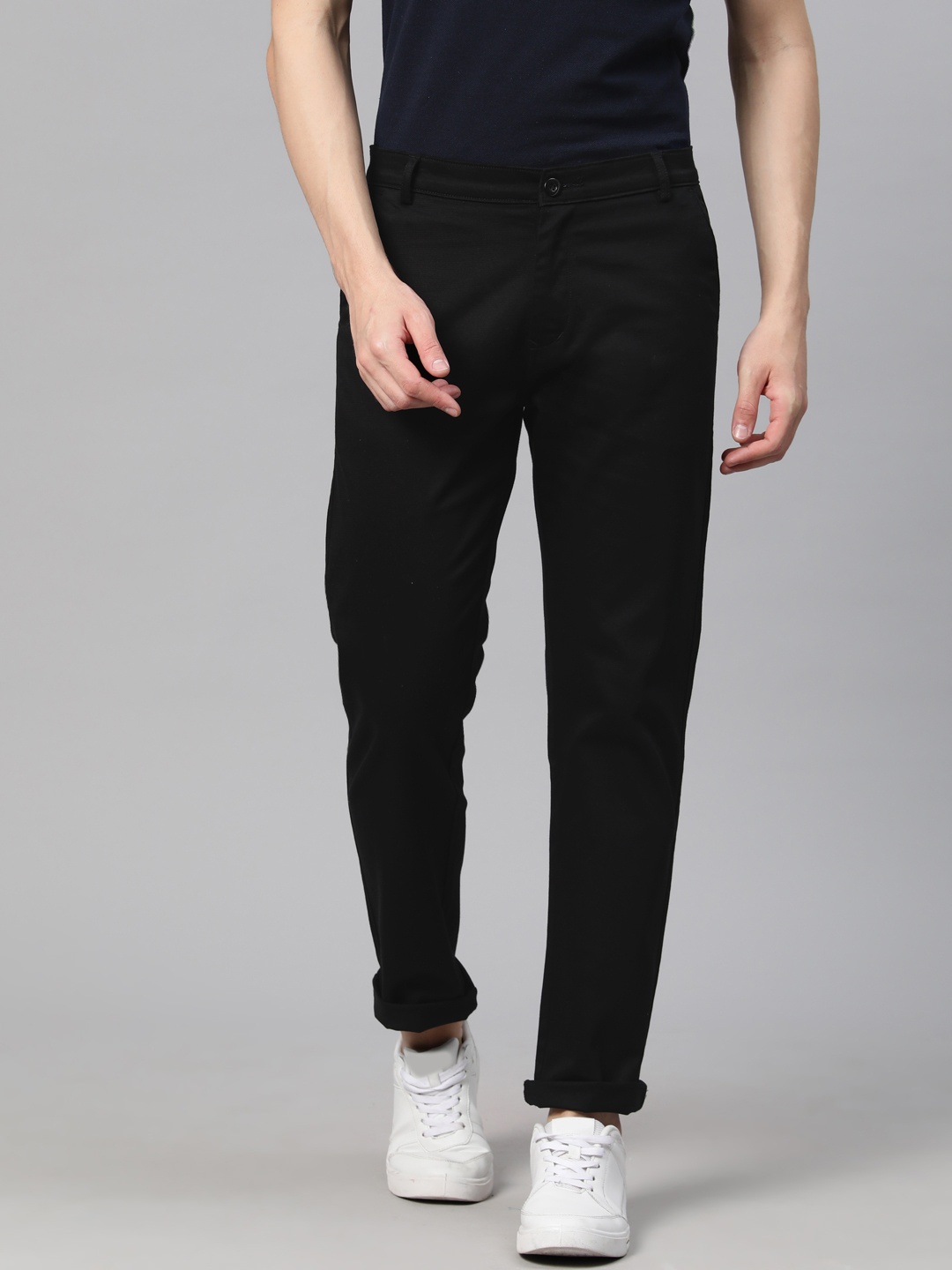 

Rodamo Men Slim Fit Trousers, Black