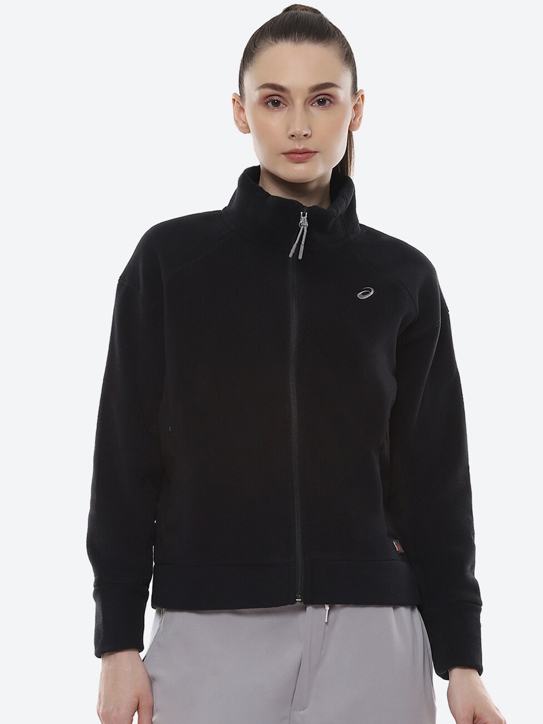 

ASICS Mock Collar Sporty Jacket, Black
