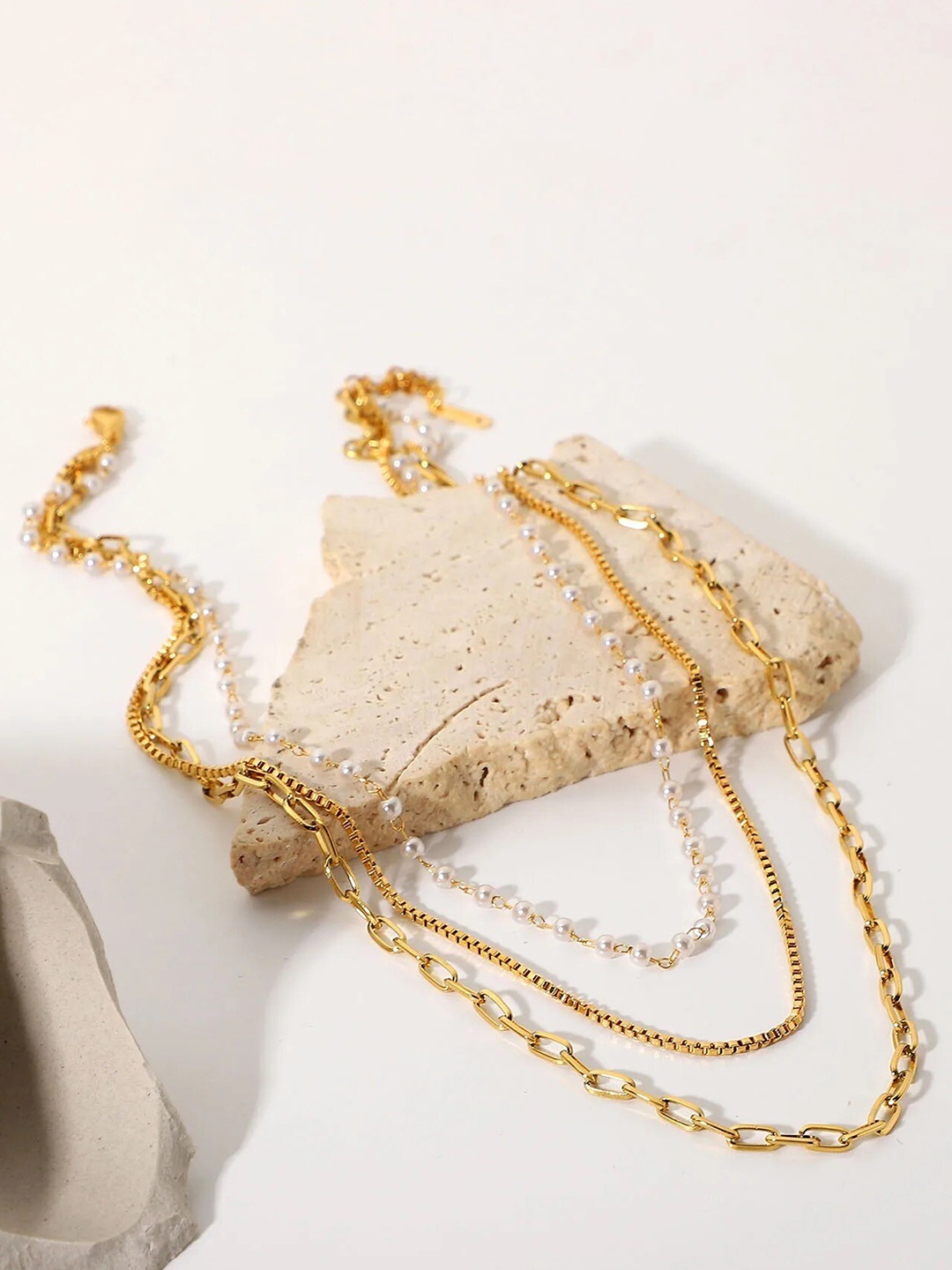 

Inaya Gold-Plated Layered Pearls Necklace