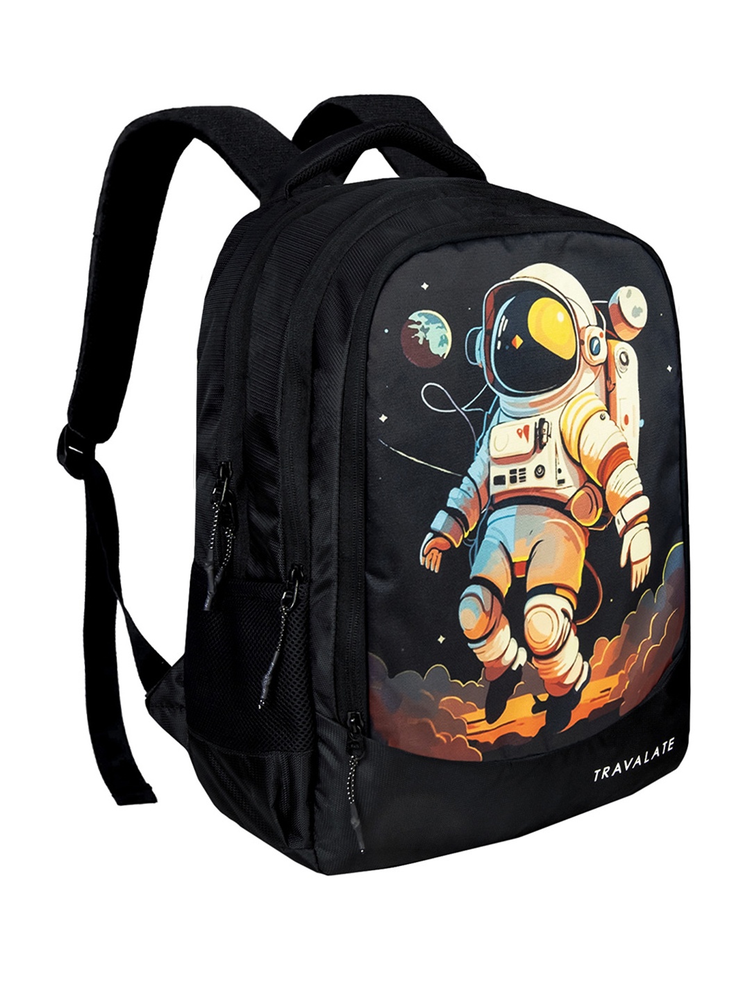 

TRAVALATE Unisex Graphic Backpack, Black