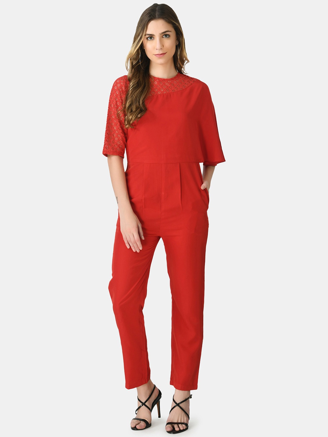 

V&M Self Design Basic Jumpsuit, Red