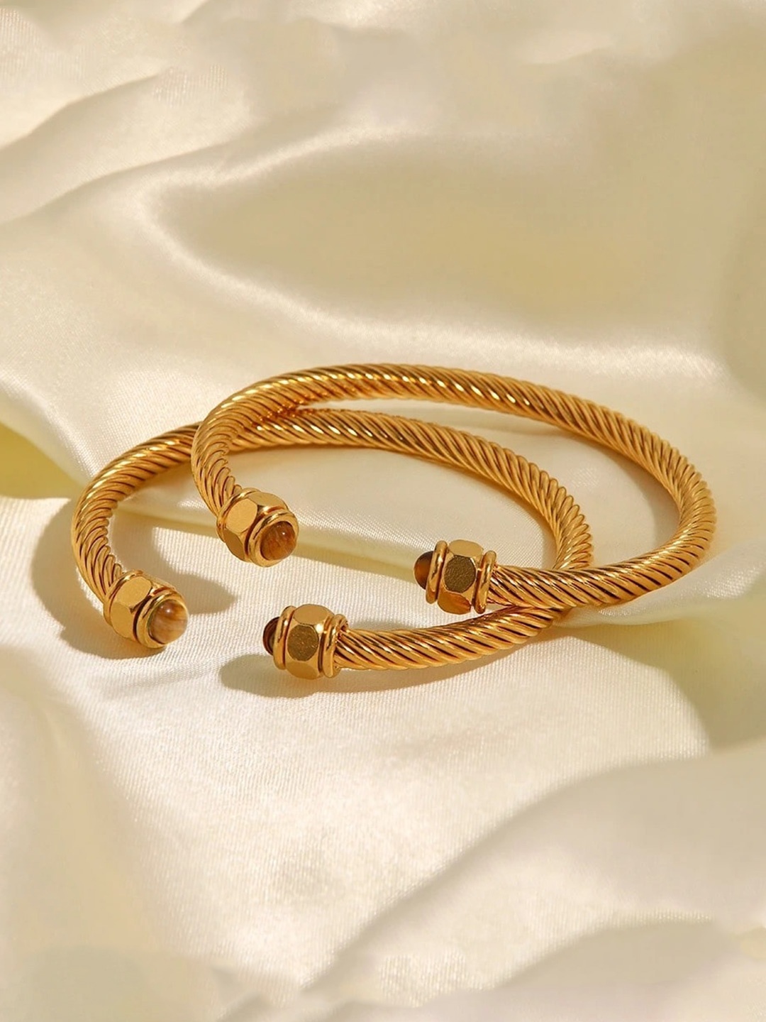 

Inaya Stainless Steel 18Kt Gold Plated Cuff Bracelet