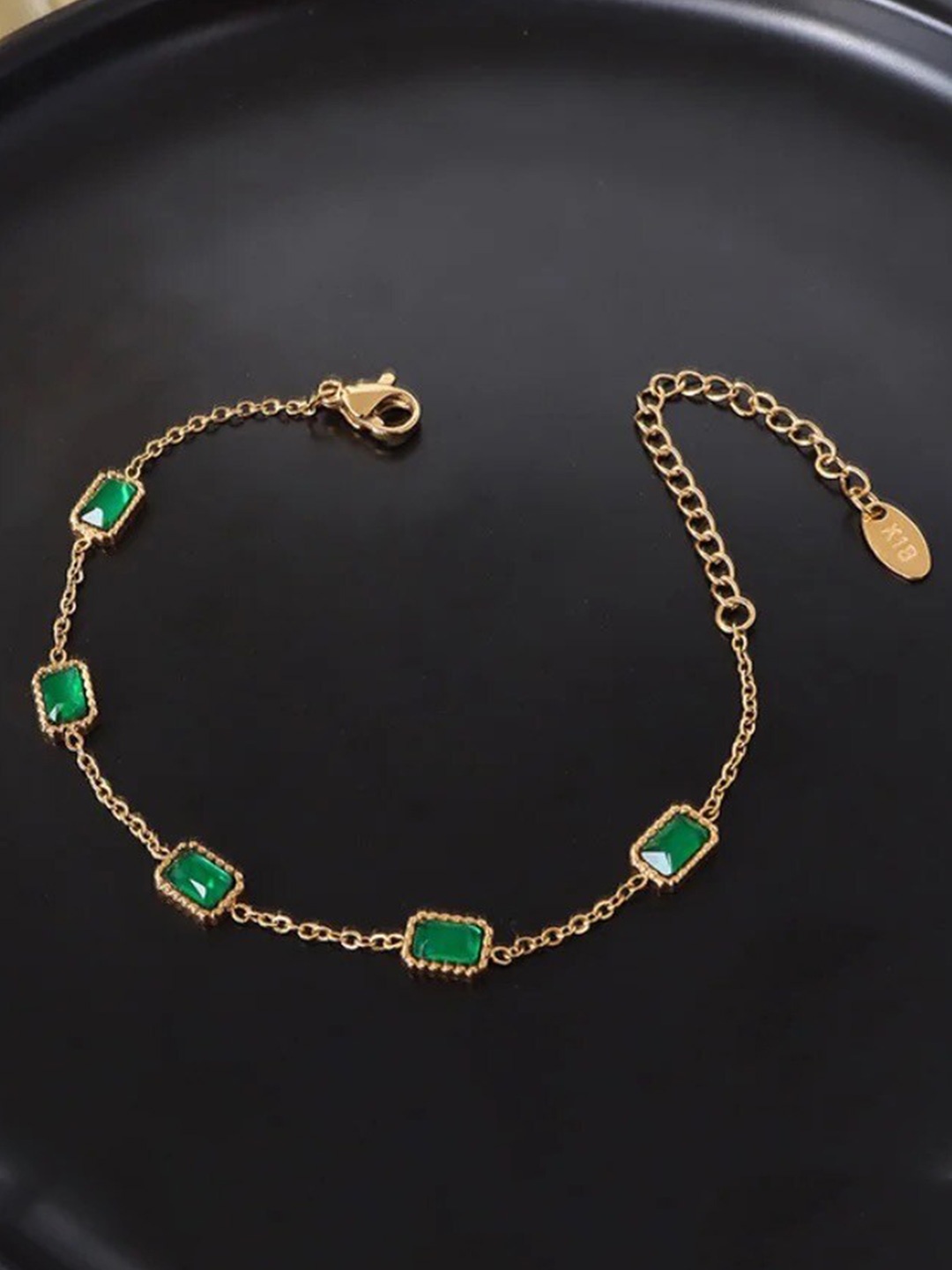 

Inaya 18 KT Gold-Plated Stainless Steel Cubic Zirconia Studded Wraparound Bracelet