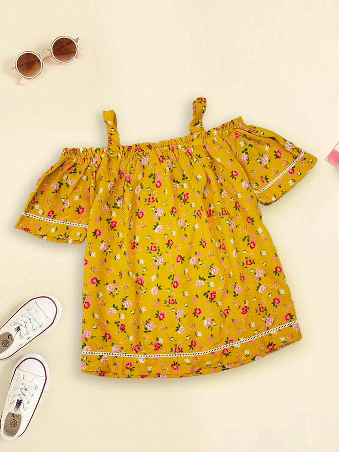 

INCLUD Floral Print Cotton Top, Yellow