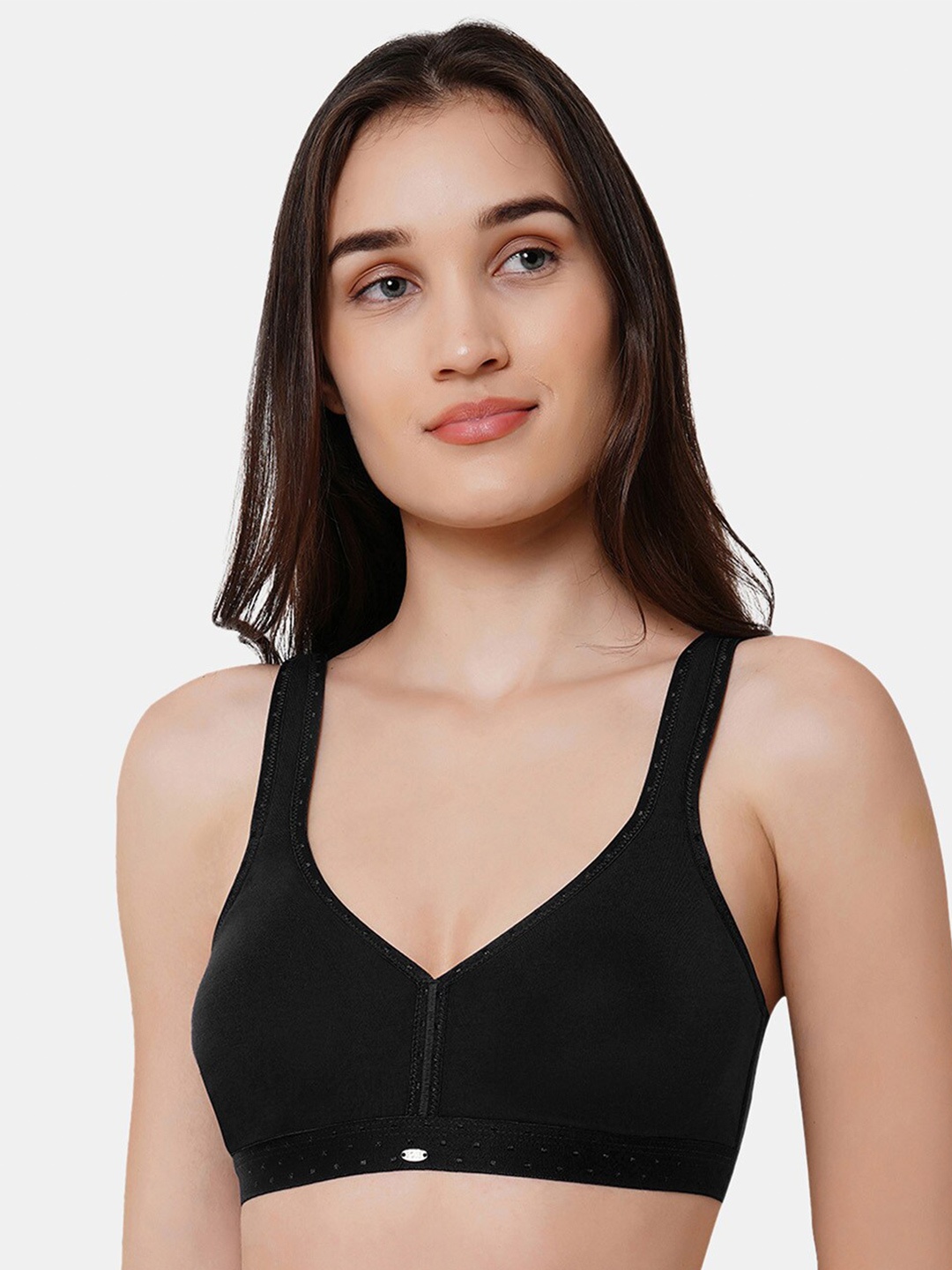 

Soie Full Coverage Non Padded Seamless T-shirt Bra With All Day Comfort, Black