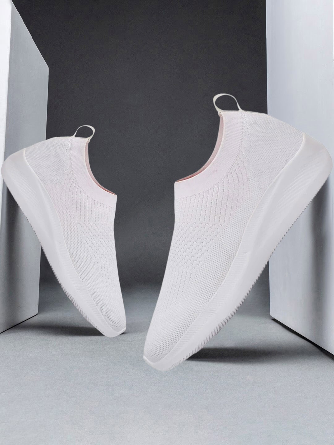 

M7 by Metronaut Men Woven Design Slip-On Sneakers, White