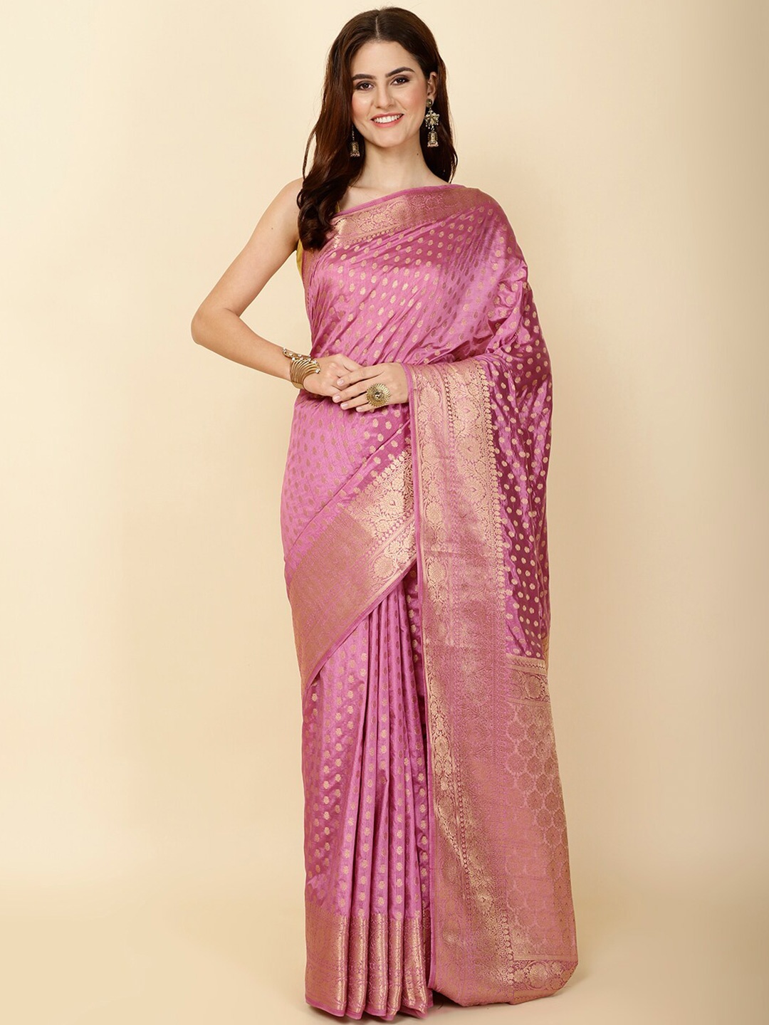 

Meena Bazaar Woven Design Zari Saree, Purple