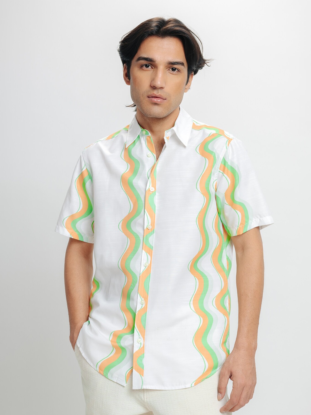 

FREAKINS Men Opaque Casual Shirt, White