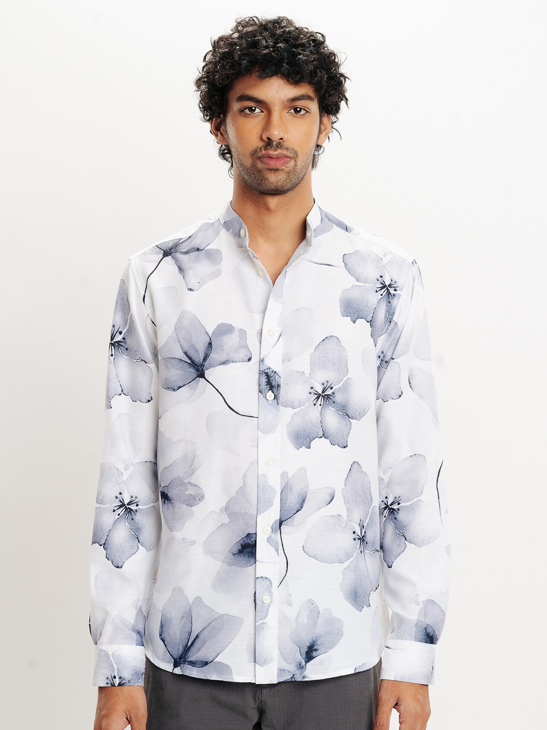 

FREAKINS Men Opaque Printed Casual Shirt, White