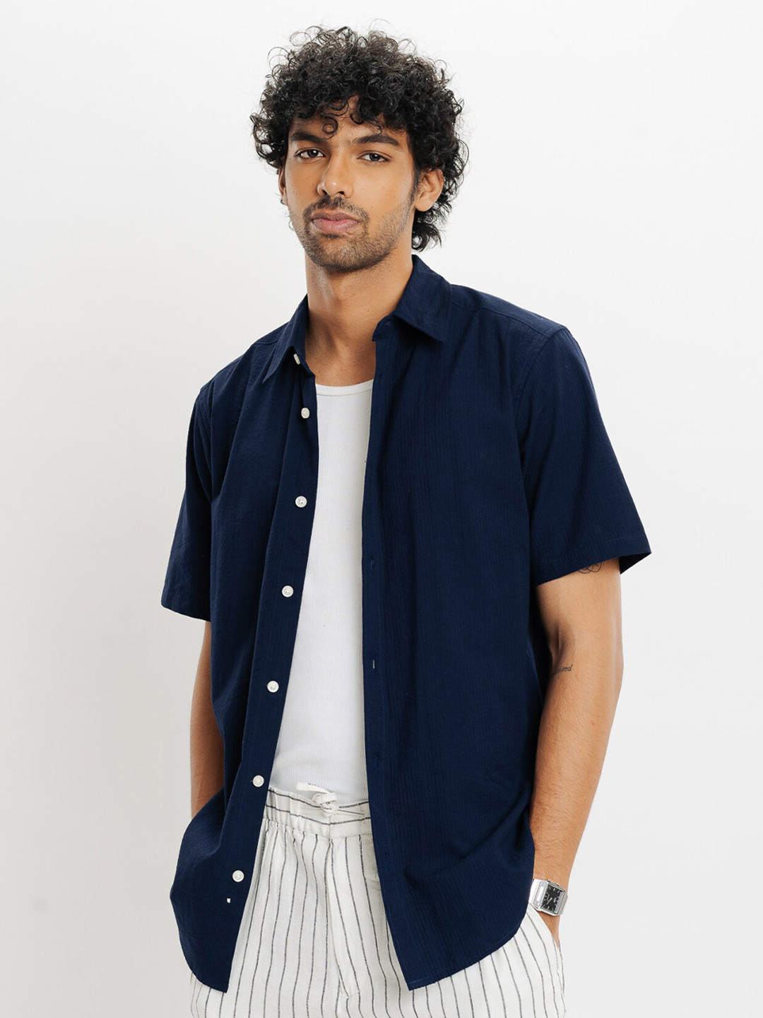 

FREAKINS Regular Fit Short Sleeve Casual Shirt, Black