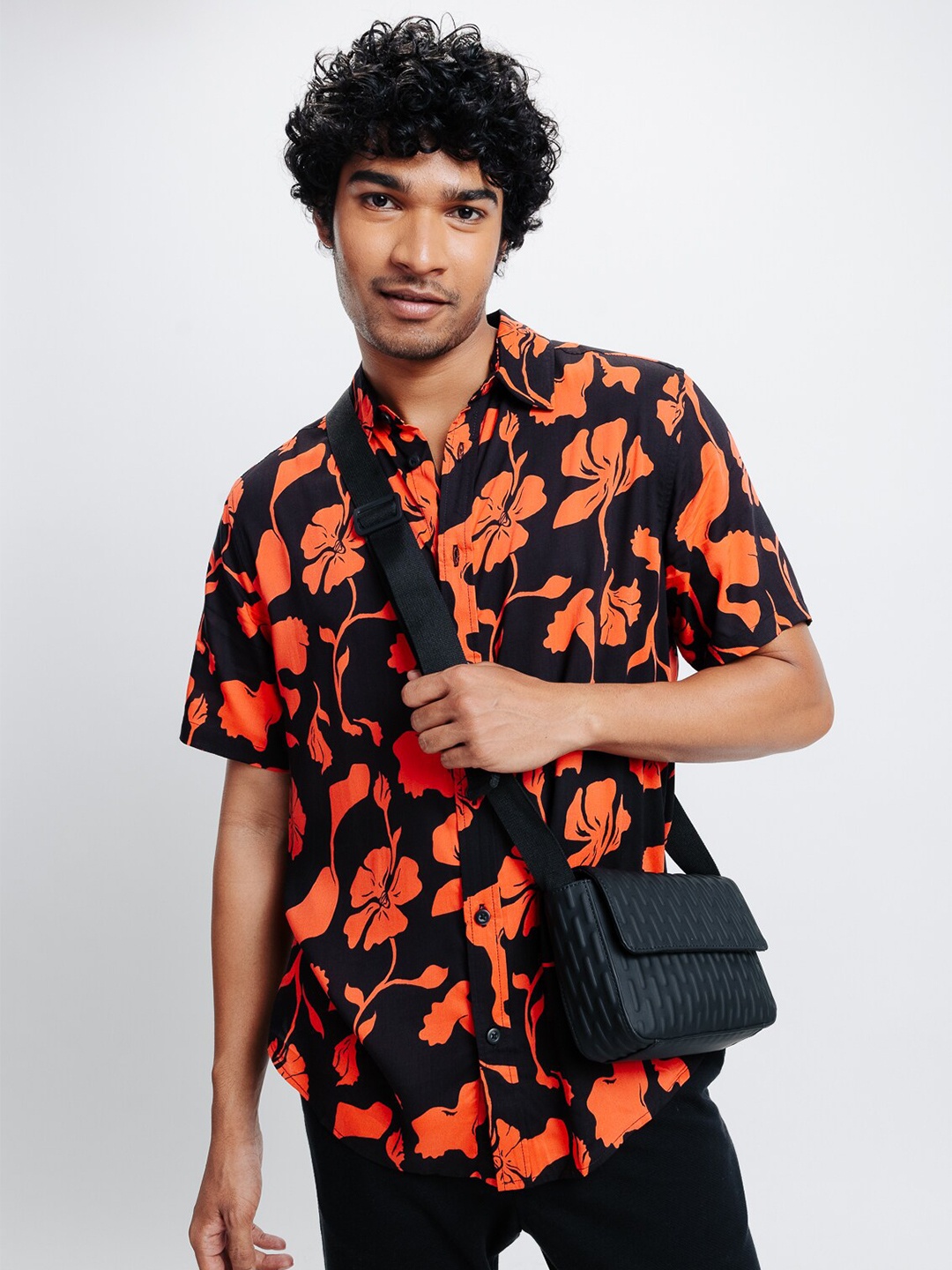 

FREAKINS Men Floral Opaque Printed Casual Shirt, Black