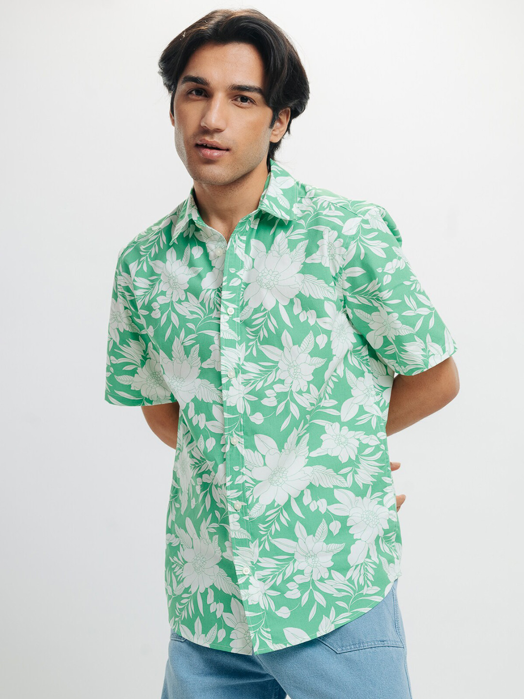 

FREAKINS Men Floral Opaque Printed Casual Shirt, Green