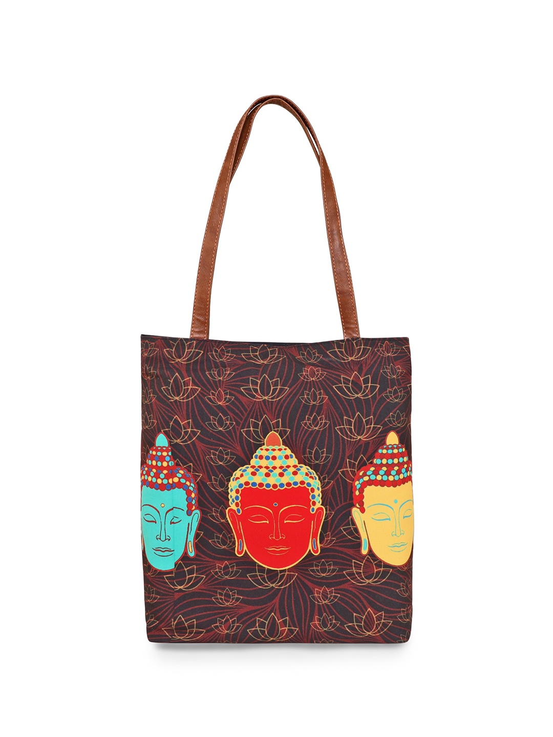 

Sabhyata Printed Structured Tote Bag with Applique, Multi