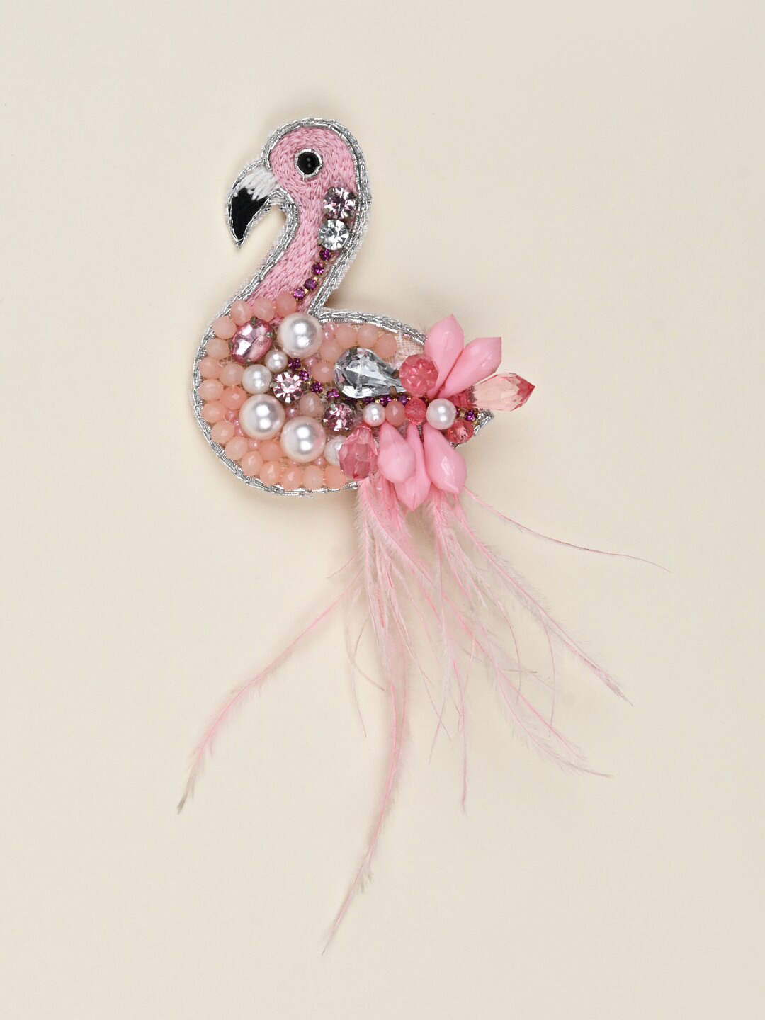 

Aye Candy Girls Beaded Swan on Aligator Clip, Pink