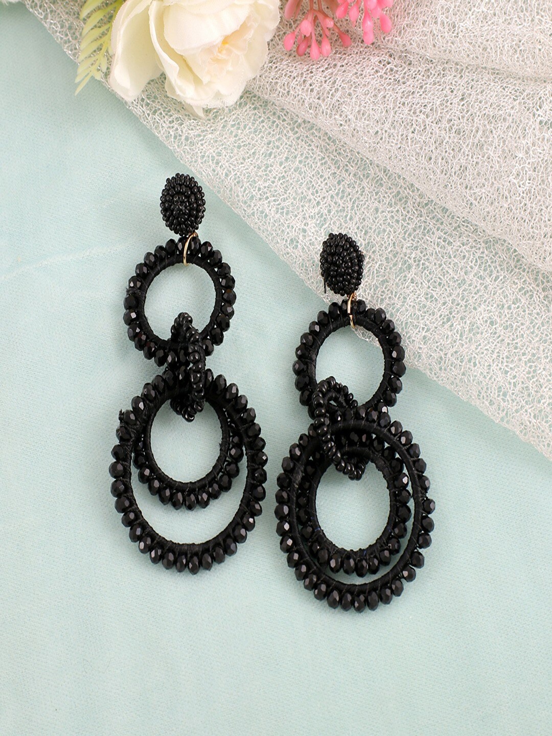 

UNIVERSITY TRENDZ Classic Drop Earrings, Black