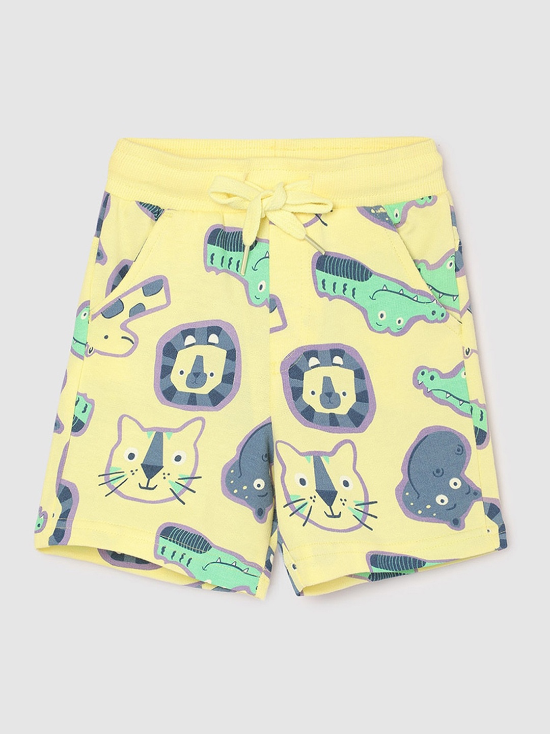 

max Boys Printed Shorts, Yellow