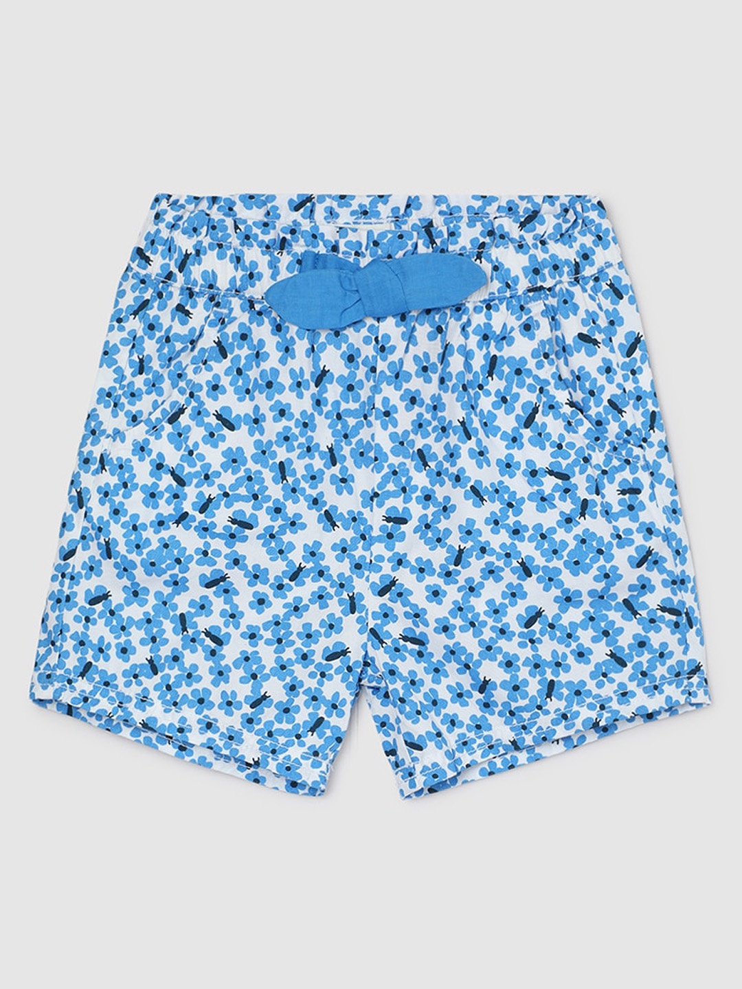 

max Girls Floral Printed Shorts, Blue