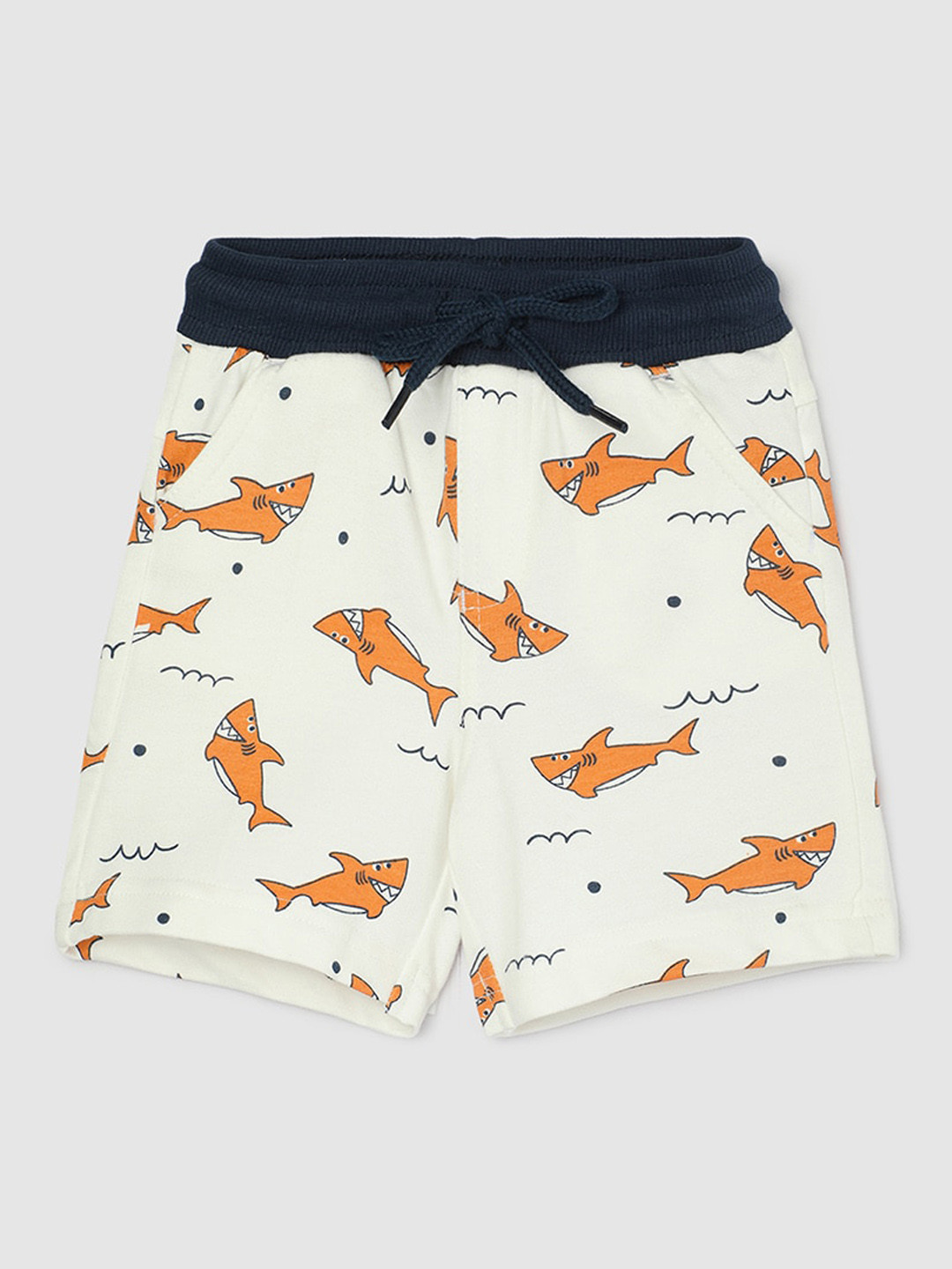 

max Girls Conversational Printed Shorts, White