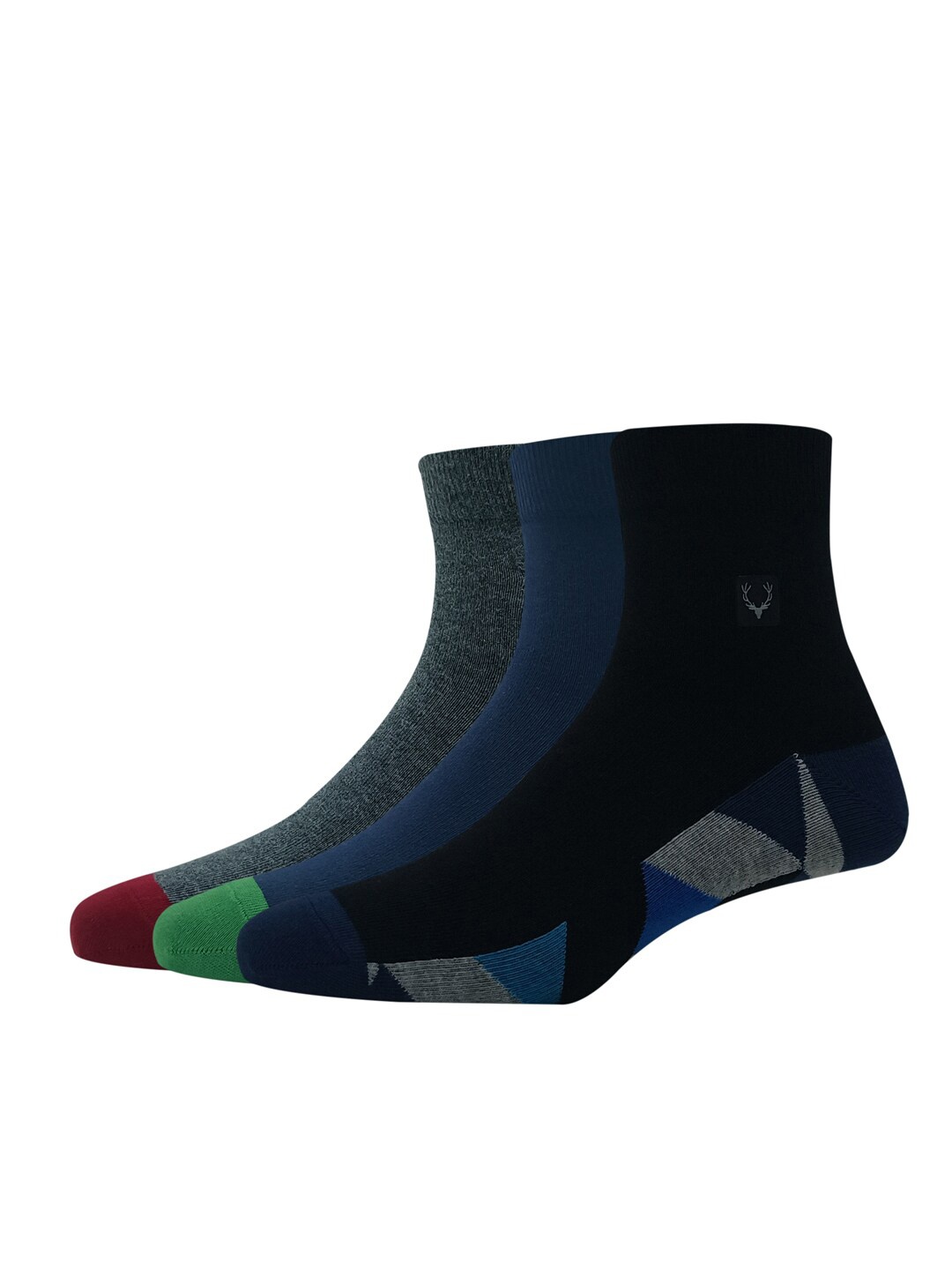 

Allen Solly Men Men Pack Of 3 Patterned Above Ankle Length Socks, Navy blue