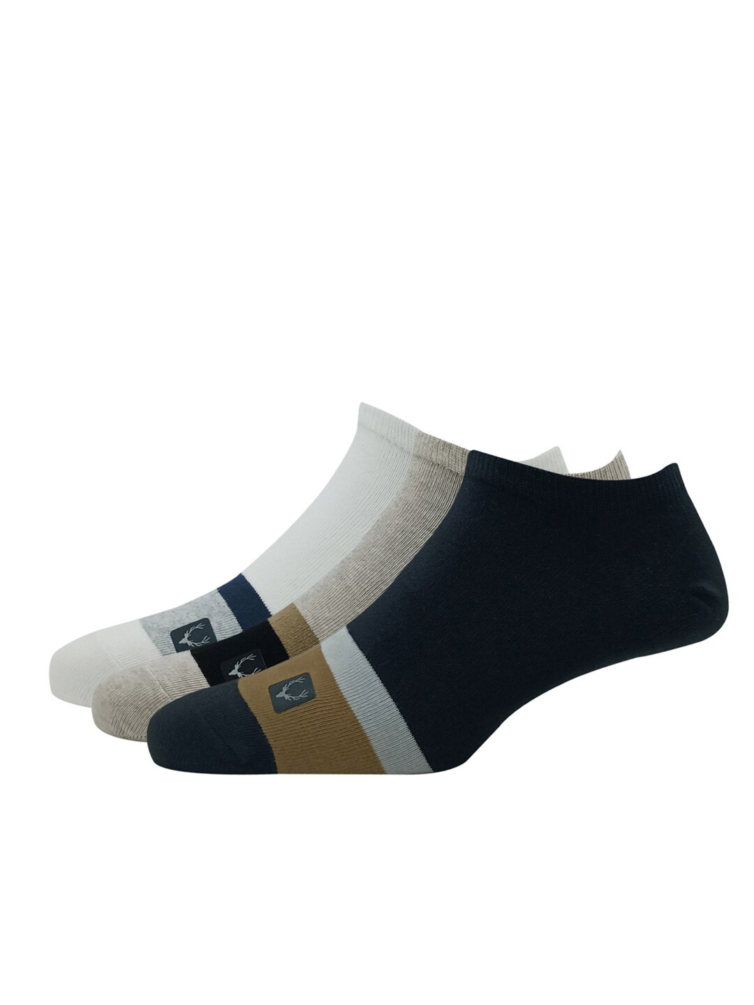 

Allen Solly Men Pack Of 3 Striped Cotton Ankle Length Socks, White