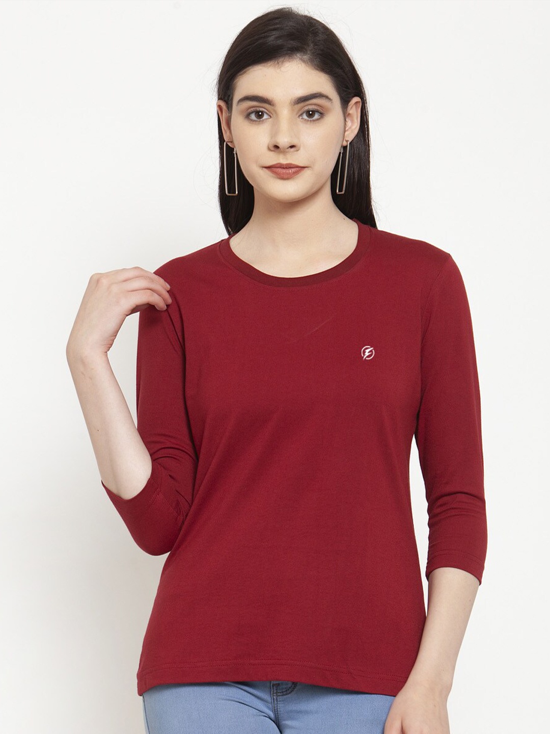 

Friskers Women Extended Sleeves T-shirt, Maroon