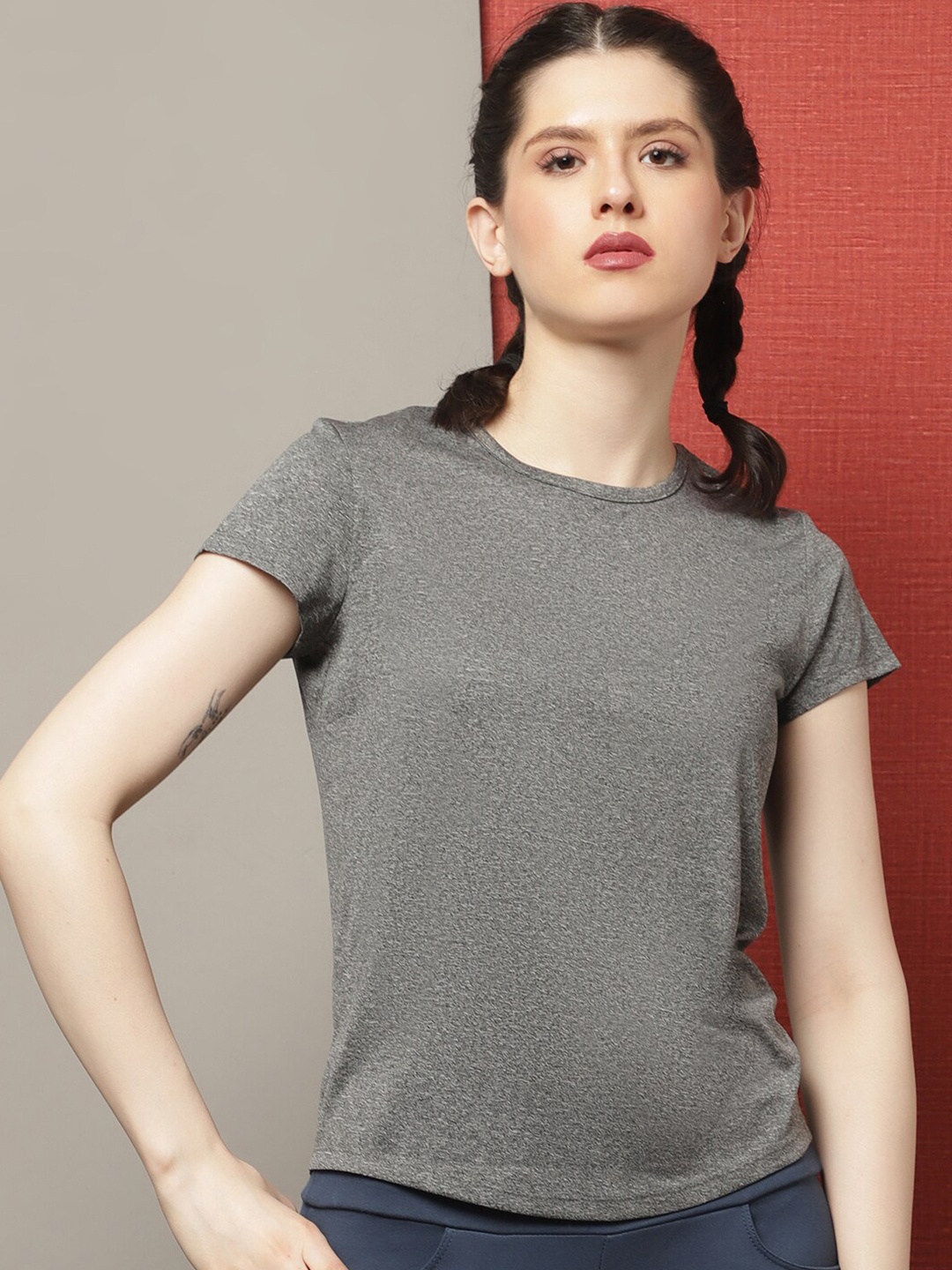 

Friskers Women Pockets T-shirt, Grey