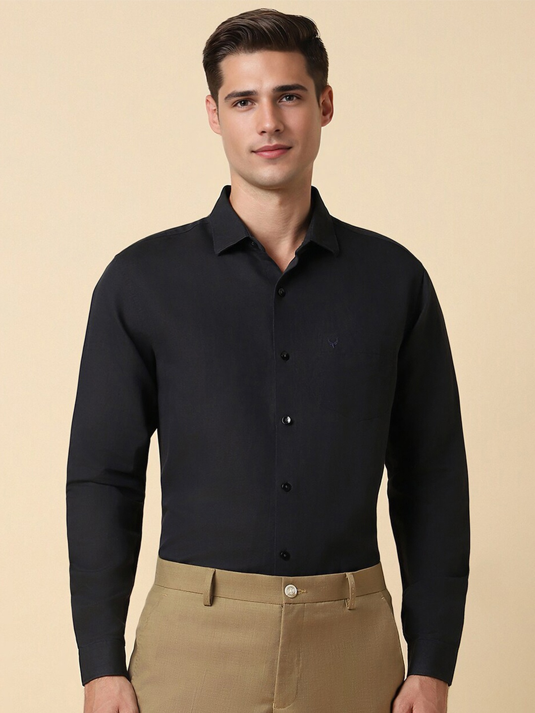 

Allen Solly Full Sleeves Spread Collar Slim Fit Formal Shirt, Black