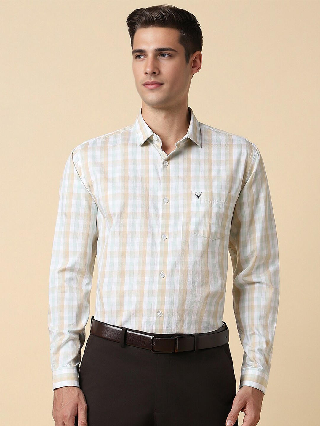 

Allen Solly Men Slim Fit Opaque Checked Formal Shirt, Multi