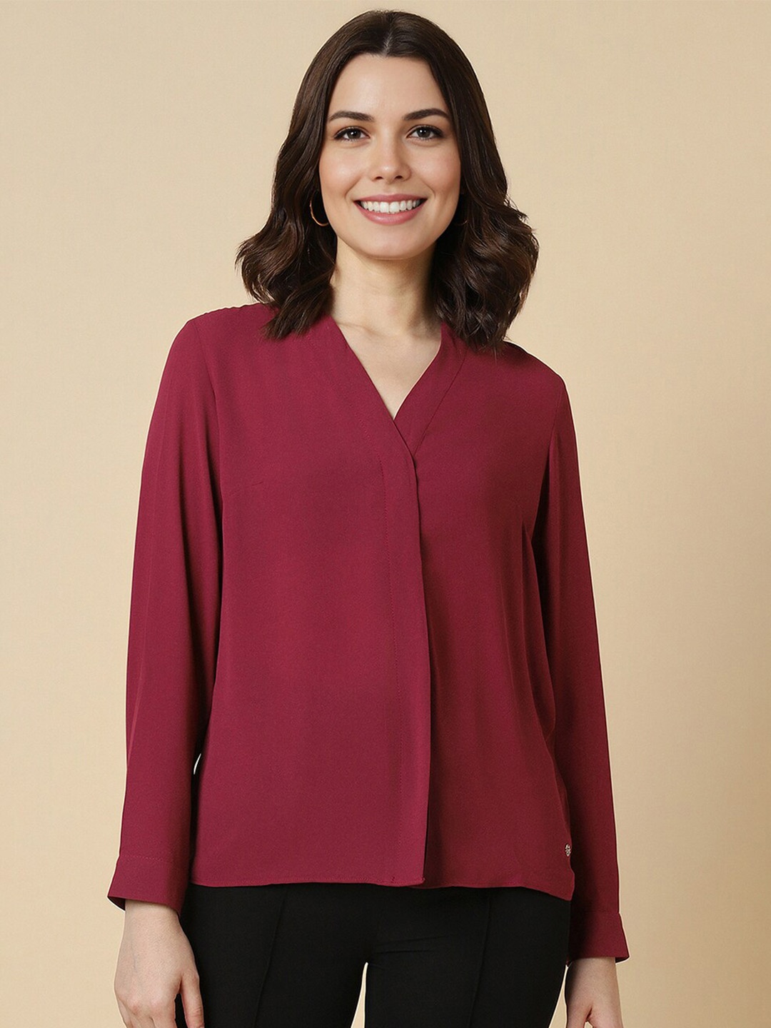 

Allen Solly Woman Women Opaque Formal Shirt, Red