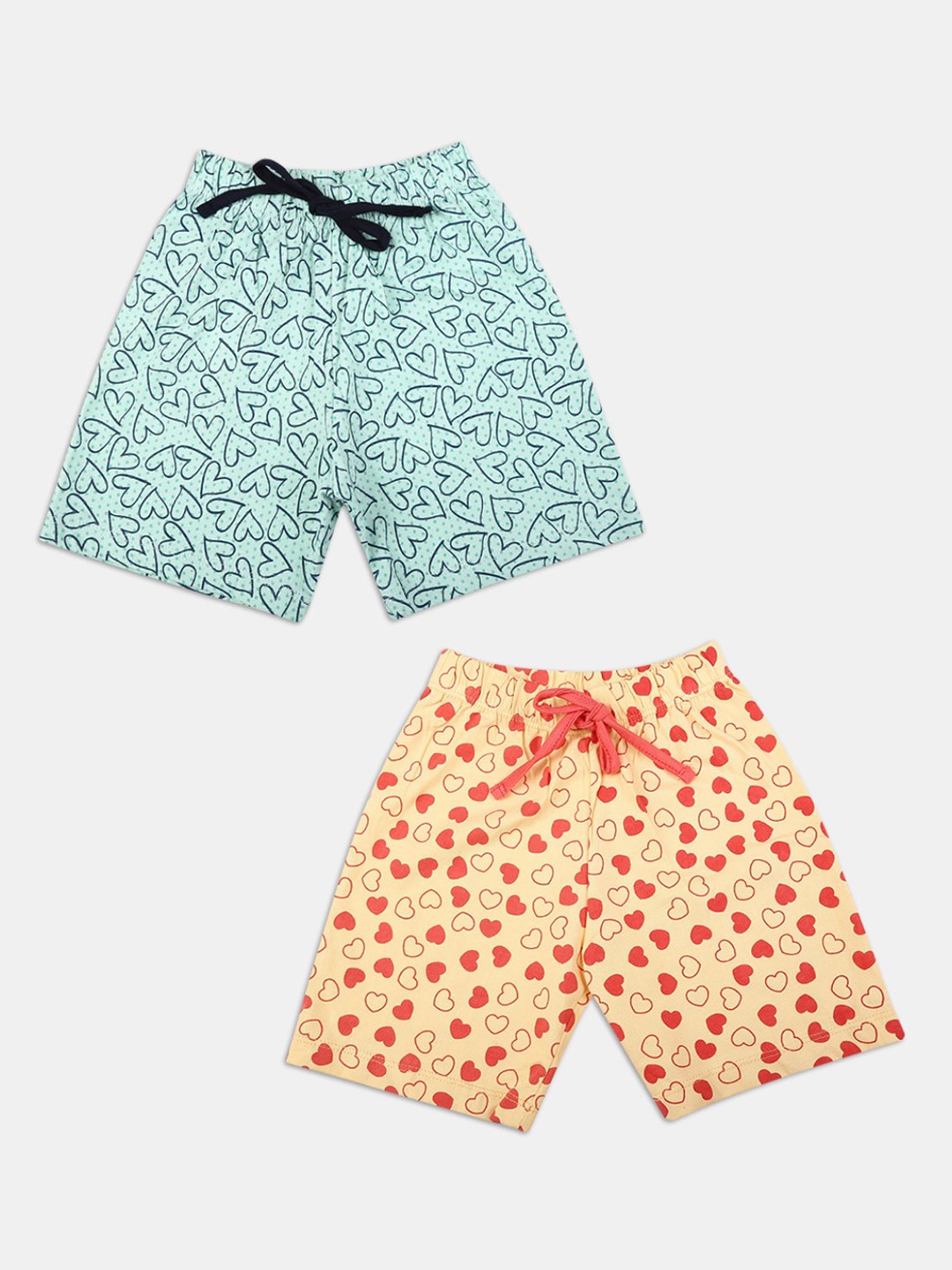 

V-Mart Girls Pack Of 4 Floral Printed Pure Cotton Shorts, Pink