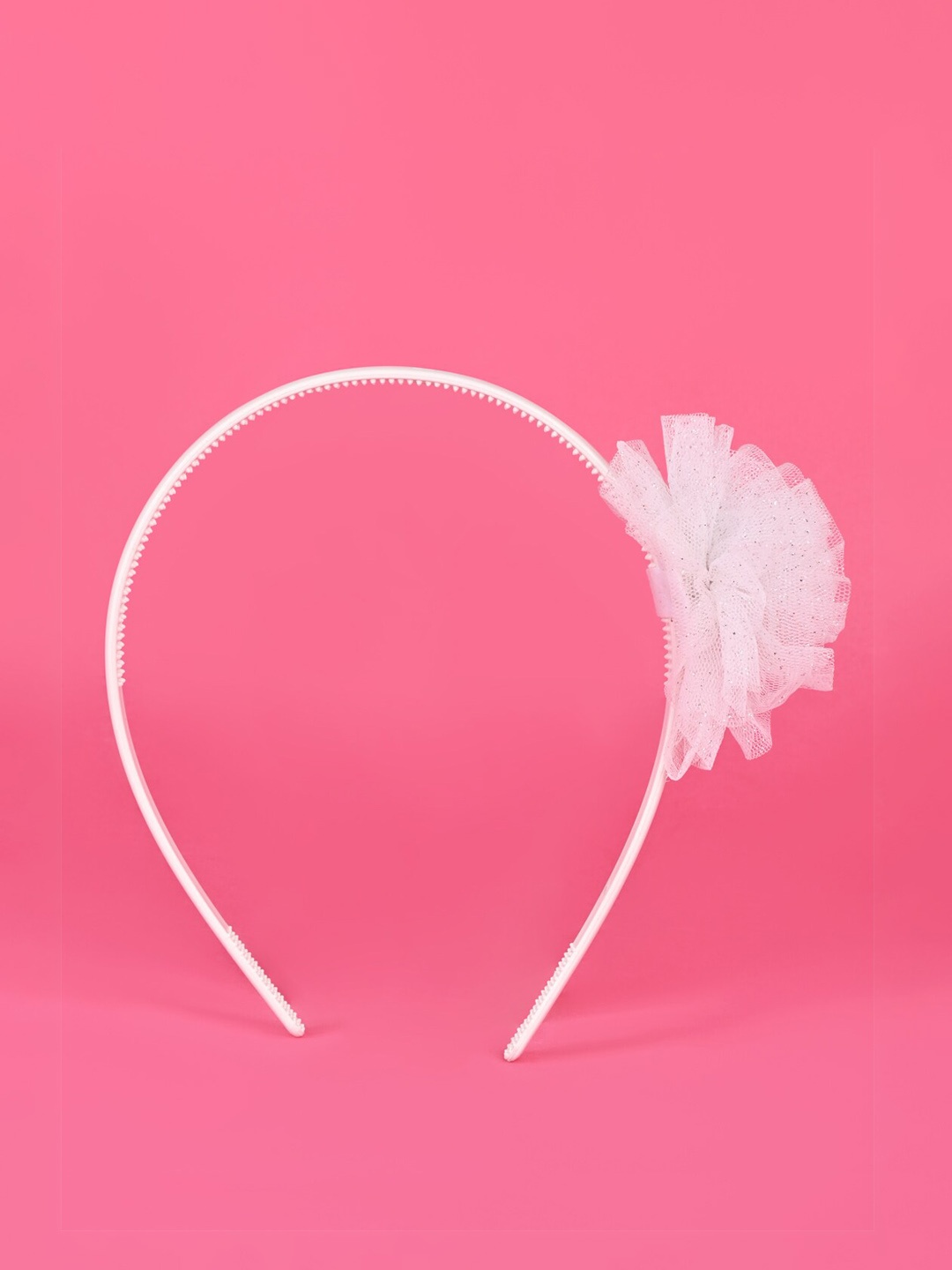 

Aye Candy Girls Sparkling Tulle Flower Hairband, White