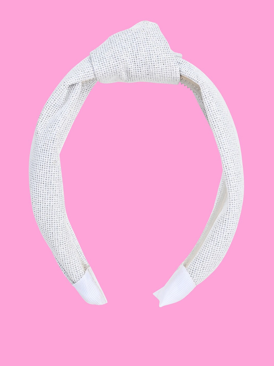 

Aye Candy Girls Checks Top Knot Hairband, White