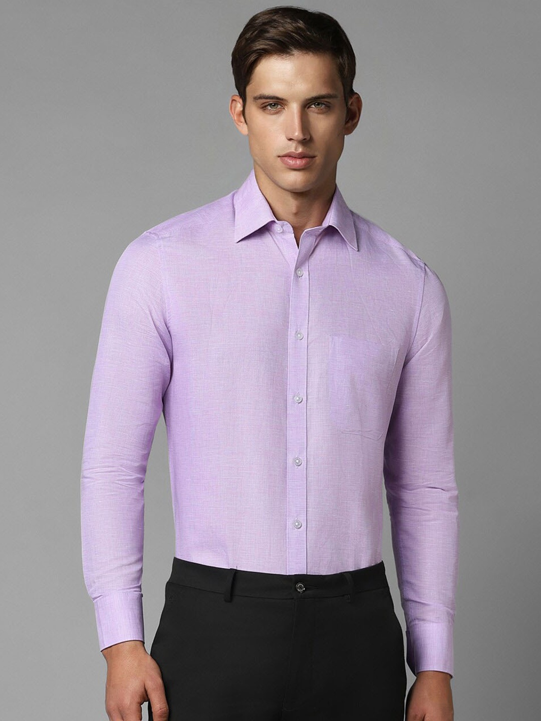 

Louis Philippe Men Opaque Formal Shirt, Purple