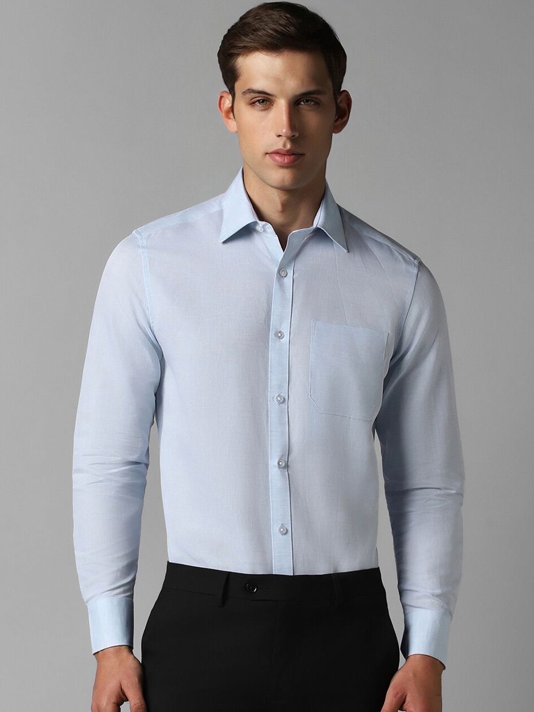 

Louis Philippe Men Opaque Formal Shirt, Blue
